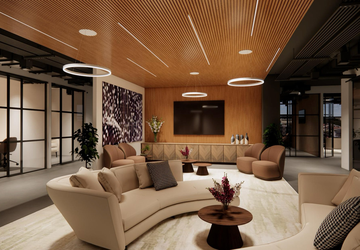 Floor plan of the 9,250 sq ft Denver headquarters workspace